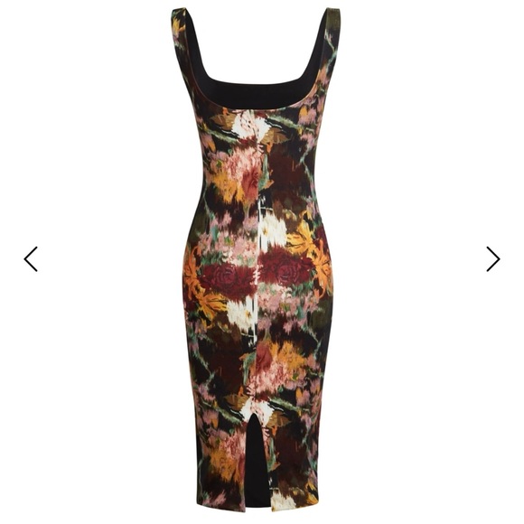 Floral Bodycon Midi Dress - Picture 3 of 8